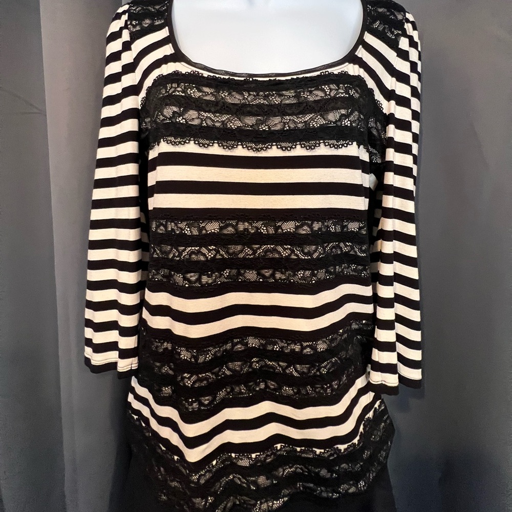 WHMB striped lace shirt